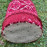 Fringed velvet pouf