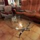 Chrome and glass coffee table (oval or rectangle)