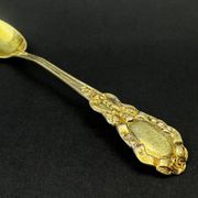 12 dessert spoons in vermeil, Minerva 19th century, blackened pear tree box