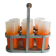 6 verres à orangeades dans leur panier