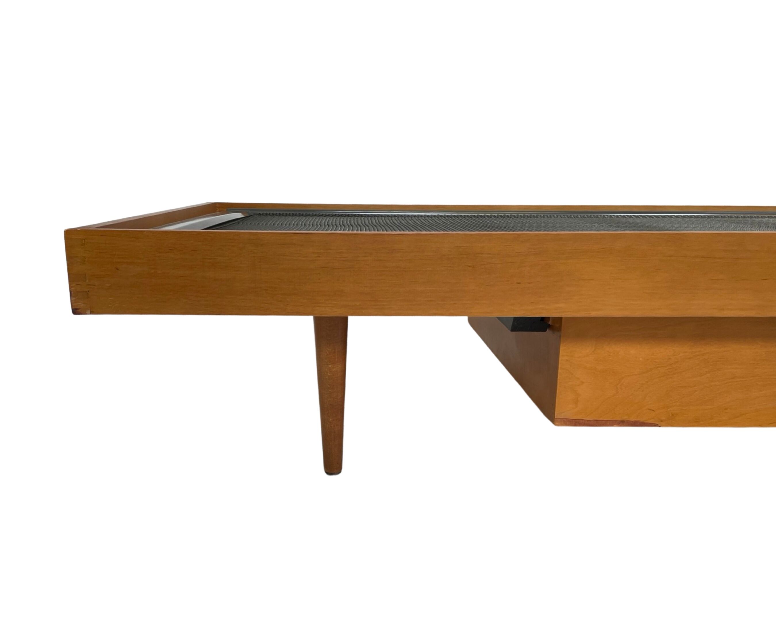 Vintage daybed 1960s minimalist design with drawer in wood