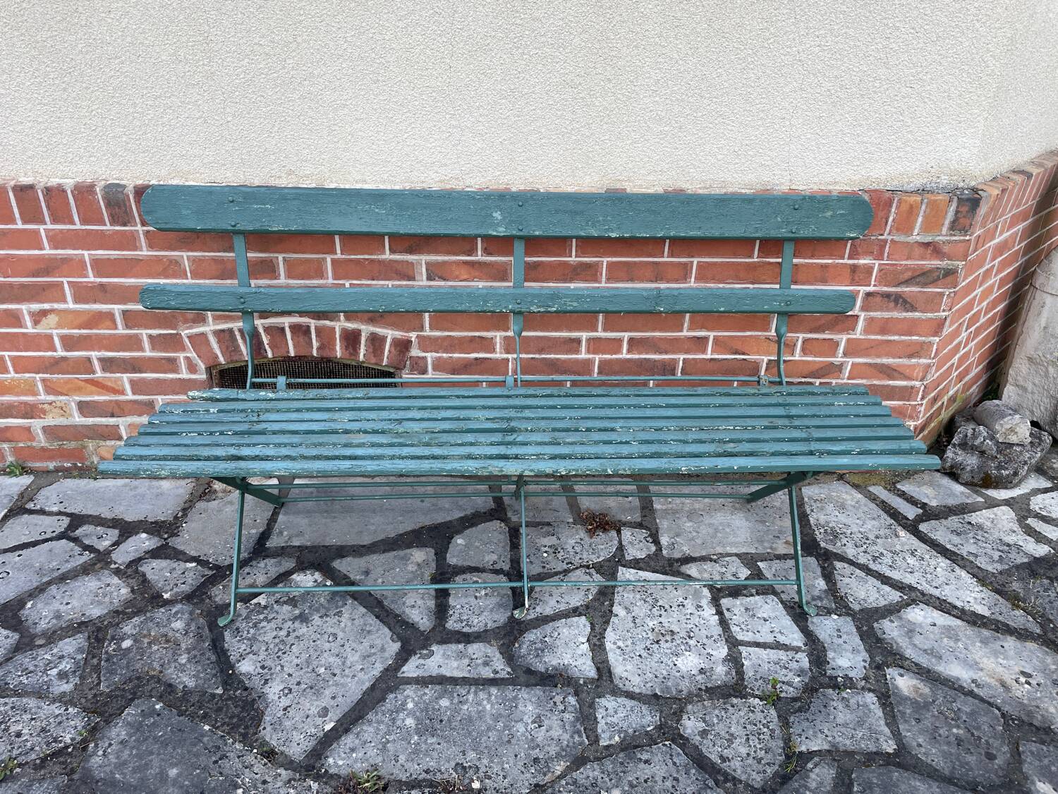 Antique folding garden bench