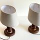 Pair of vintage wooden lamps