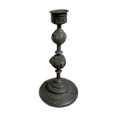 Nineteenth century renaissance style pewter candle holder