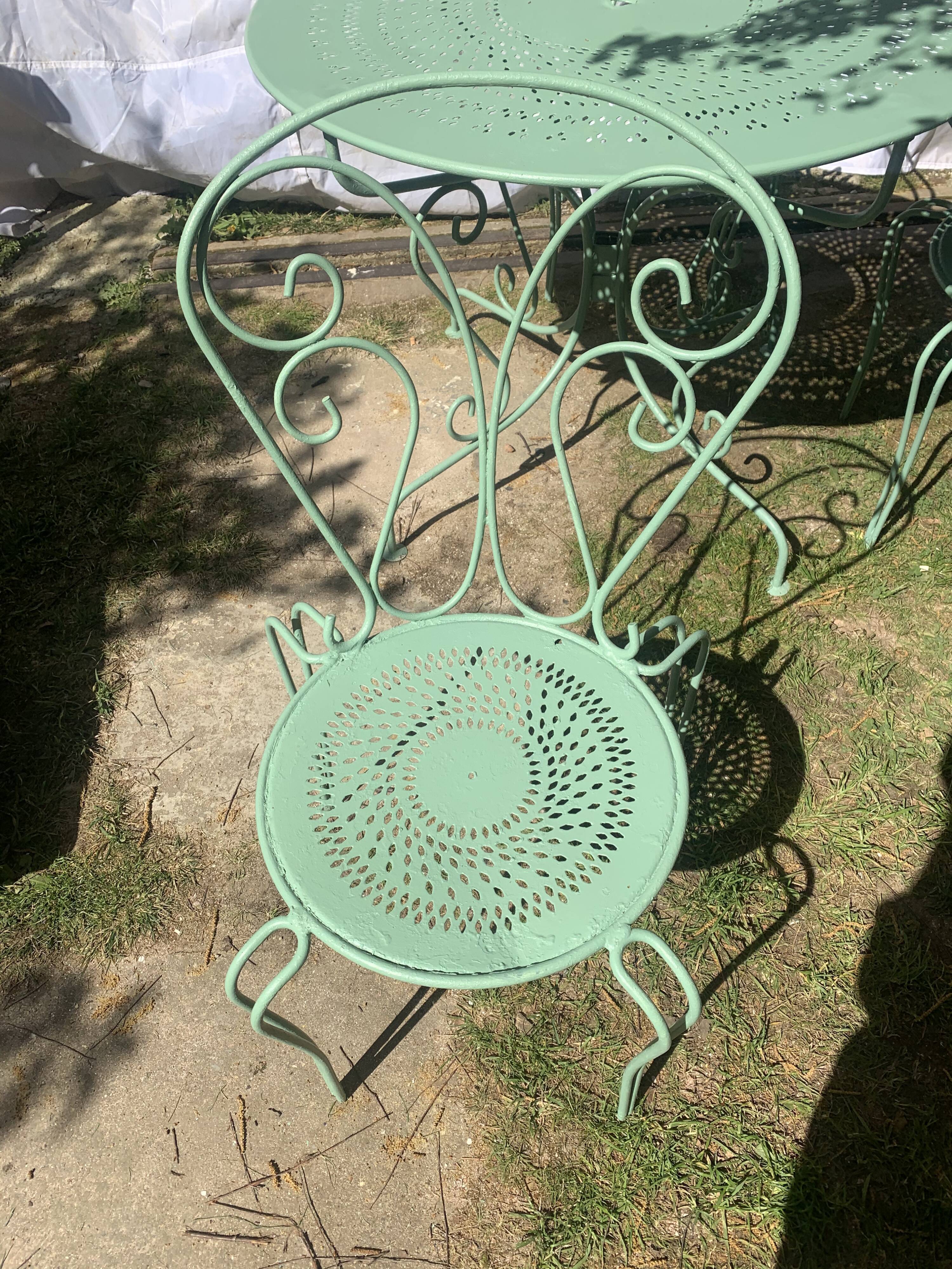 Provence green wrought iron garden room