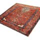 Handwoven rust wool carpet square oriental area rug - 134x136cm
