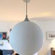 Pendant lamp opaline Lita design 70s