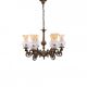 Six-arm brass chandelier from the early 20th century, Poland.