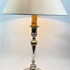 Silver-plated bronze lamp base, candlestick converted into a lamp, H. 53.5 cm