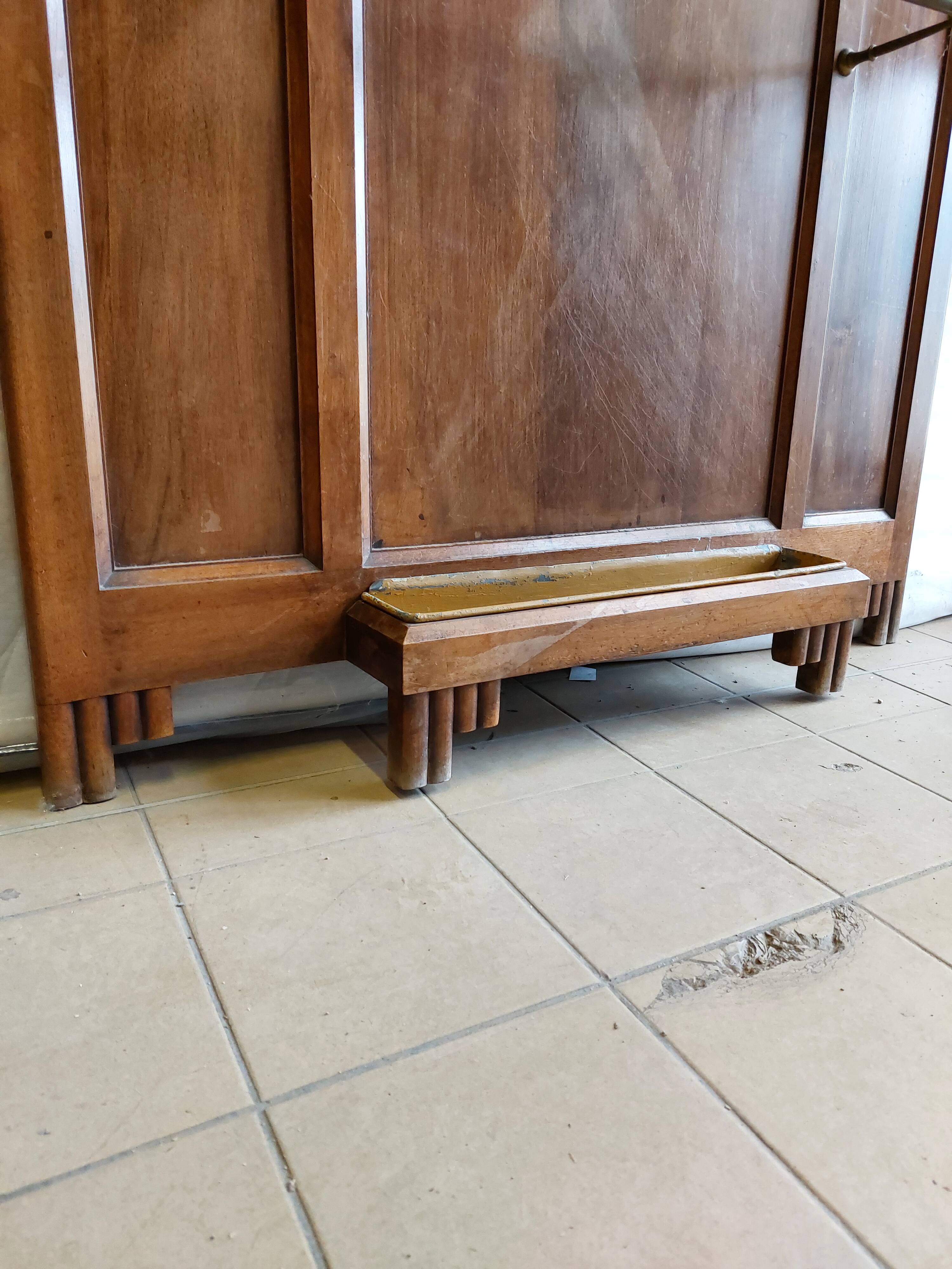 Old wooden wall-mounted locker room - Art Deco