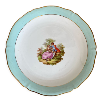 Plat Ceranord France « Fragonard » semi porcelaine vintage