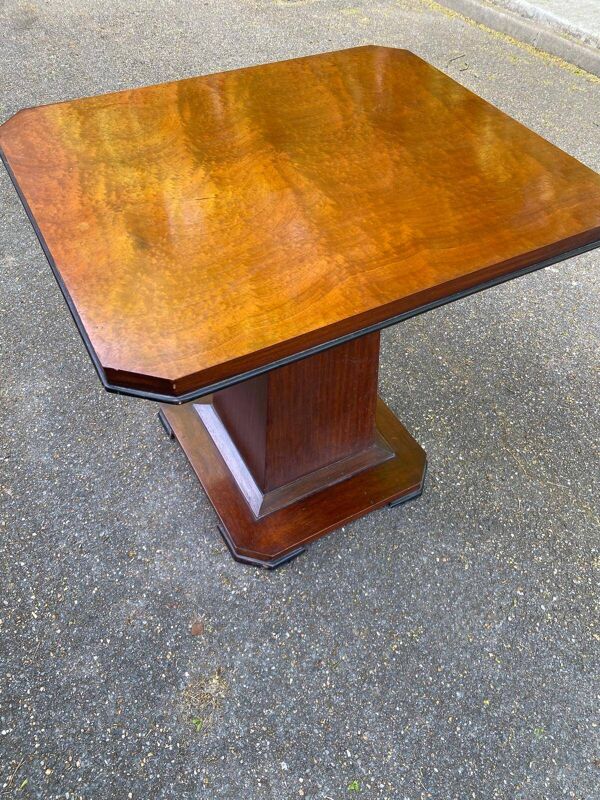 Table à manger art déco en palissandre des années 50 pied central