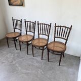 Série 4 chaises bistrot cannage Fischel n019