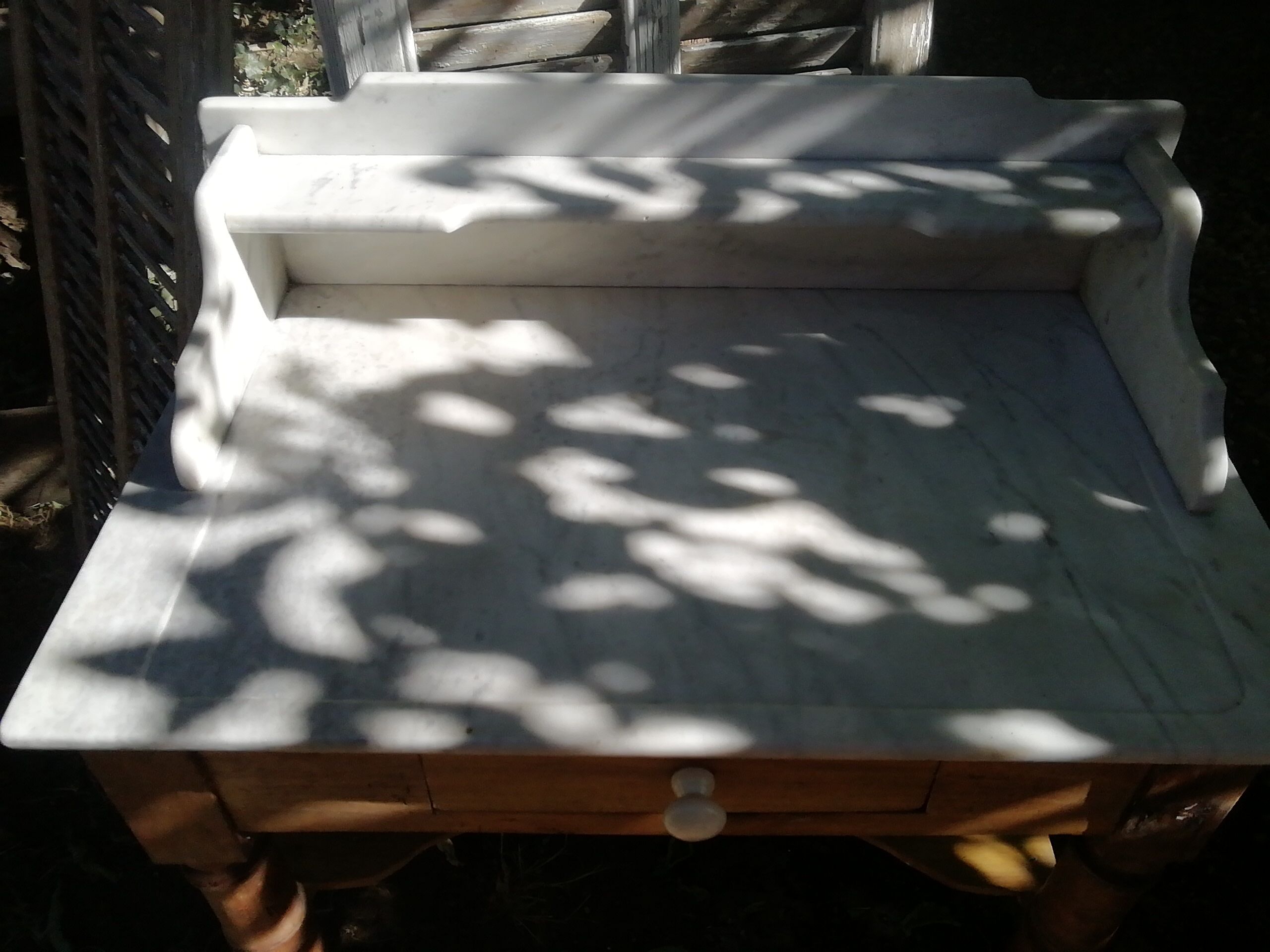 Marble and pine dressing table
