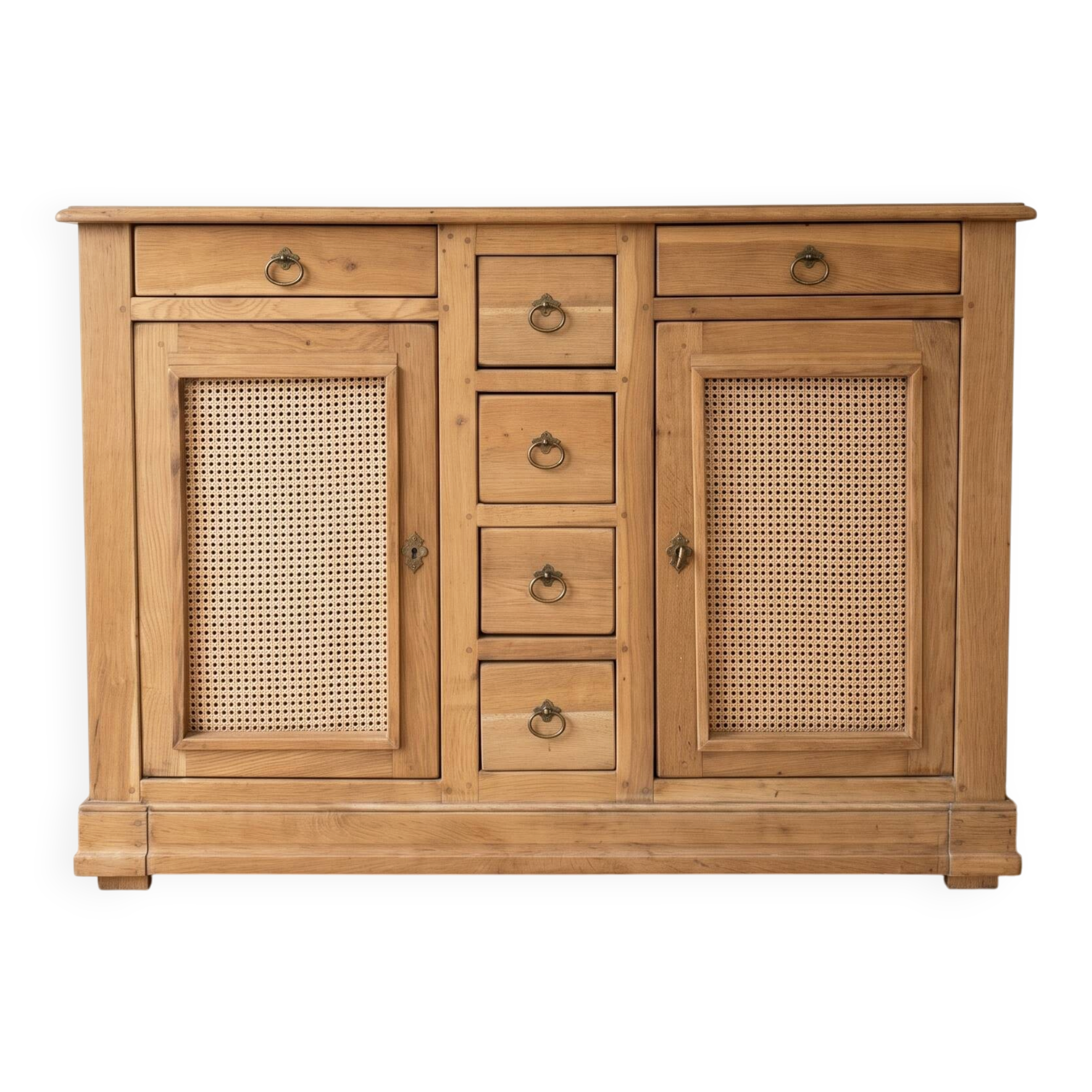 Low sideboard, antique, in light oak.