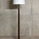 Charles Dudouyt style turned oak wood floor lamp 1940