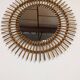 Miroir soleil  XL en rotin des années 50/60