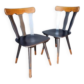 Pair of 2 vintage brasserie bistro chairs