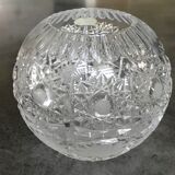 Vase crystal ball schonborner bleikristall germany floral motifs