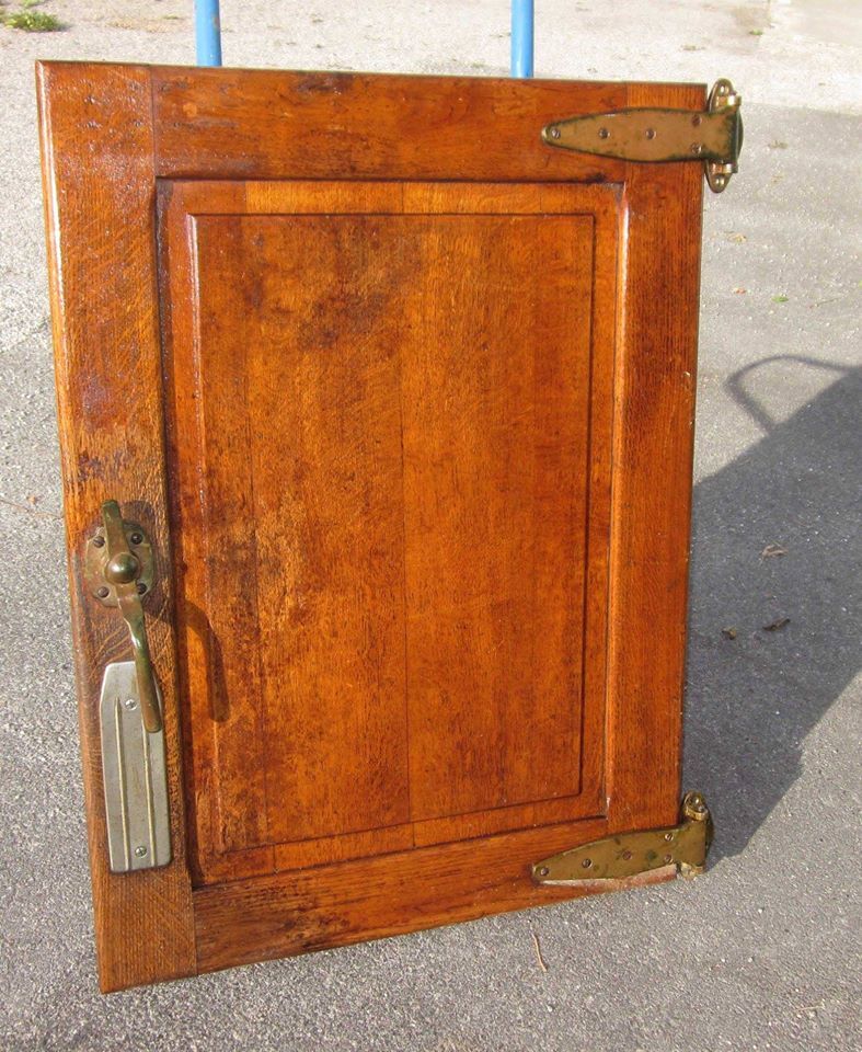 1950s butcher's fridge door