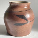 Vase artisanal signed stoneware vintage