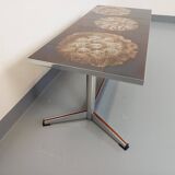 Vintage ceramic and chrome metal coffee table from the 70s