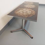 Vintage ceramic and chrome metal coffee table from the 70s