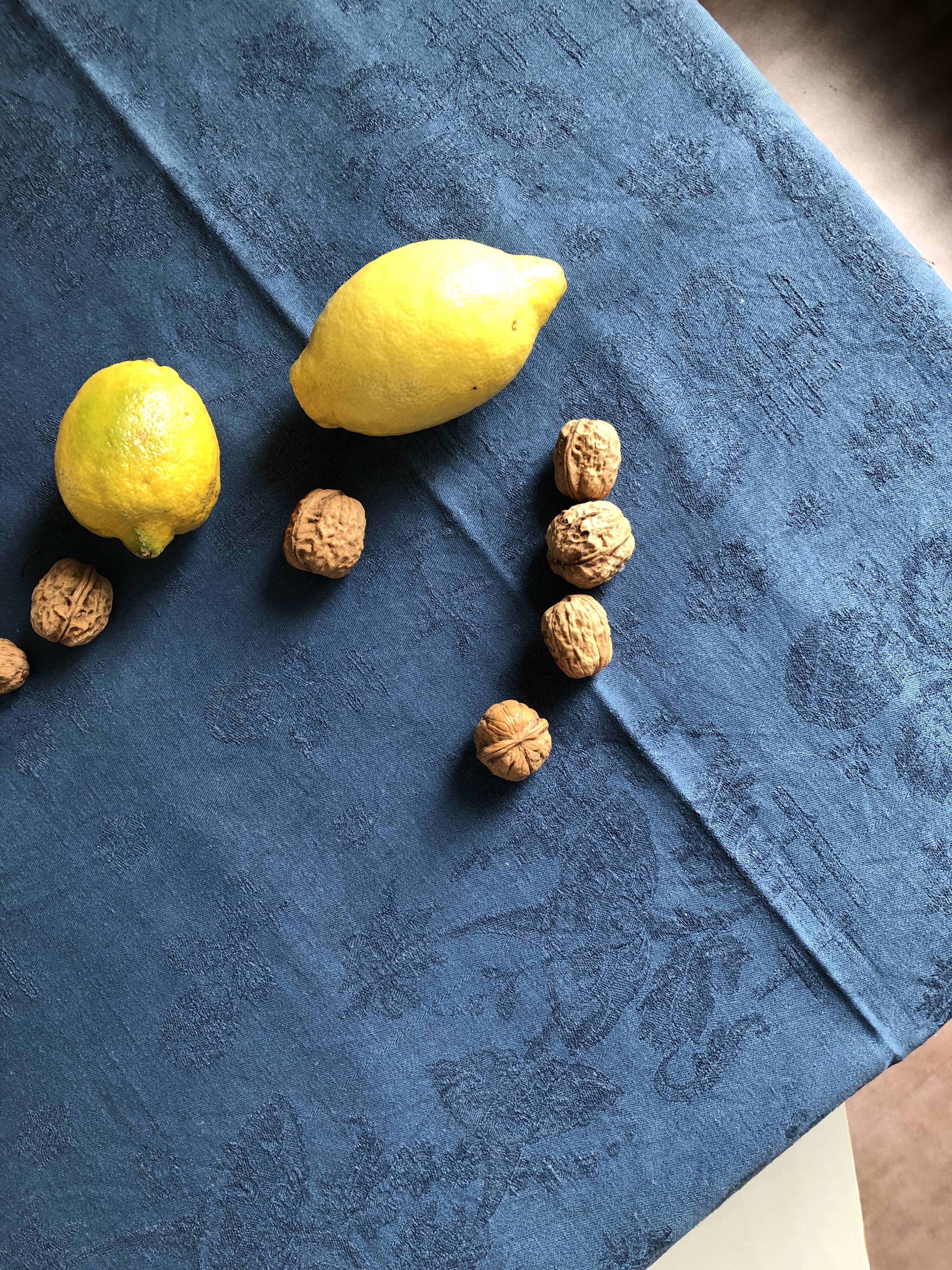 Damask linen and silk tinted royal blue