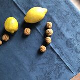 Damask linen and silk tinted royal blue