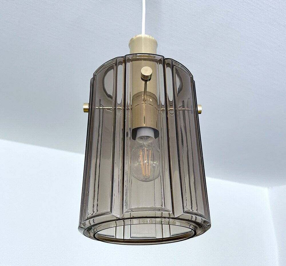 Vintage Glass Pendant Light Limburg, 1970s