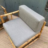Paire de fauteuils en rotin vintage