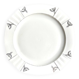 White and silver porcelain dish, “Casablanca” service