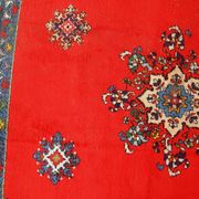 Tapis vintage fait main Berbère en laine rouge éclatant (170cm x 240cm)