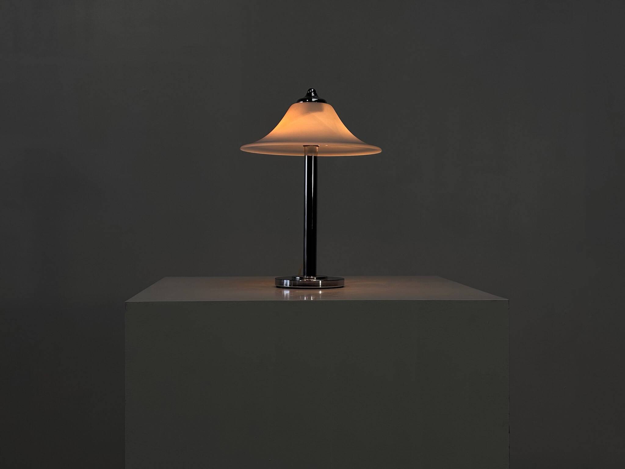 German opaline glass table lamp