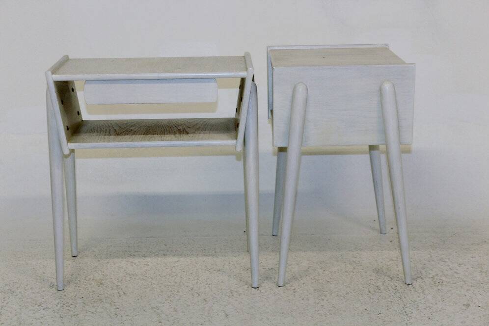 Set of 2 oak bedside tables, Sweden, 1960