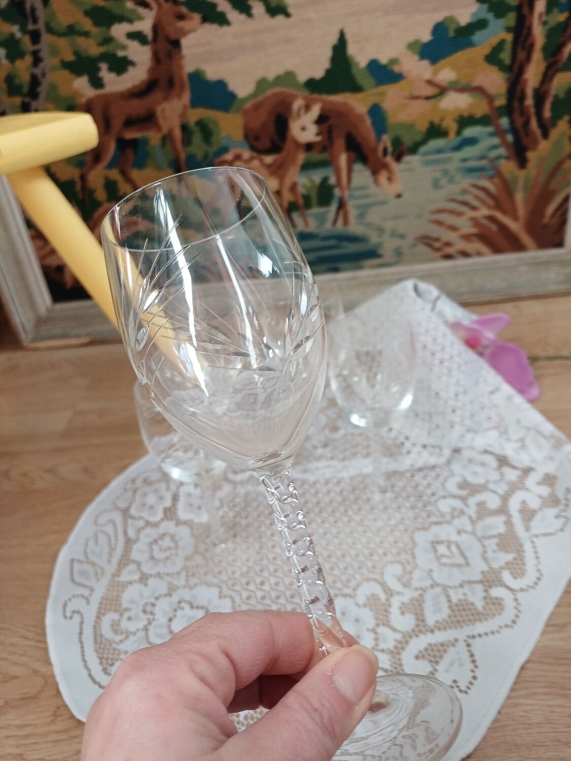 Crystal D'Arques footed glasses
