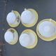 Coffee service or tea in vintage yellow and white porcelain