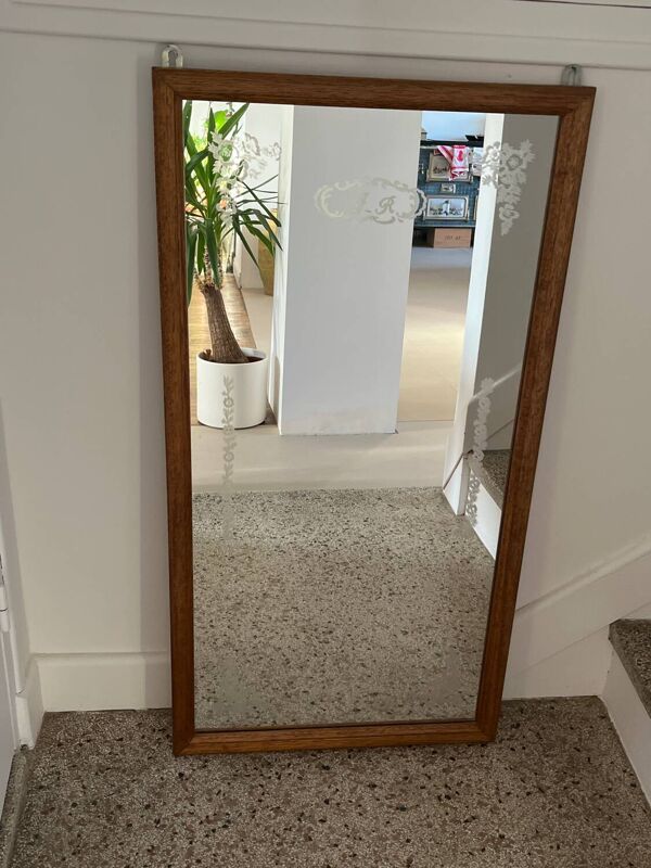 Miroir ancien gravé
