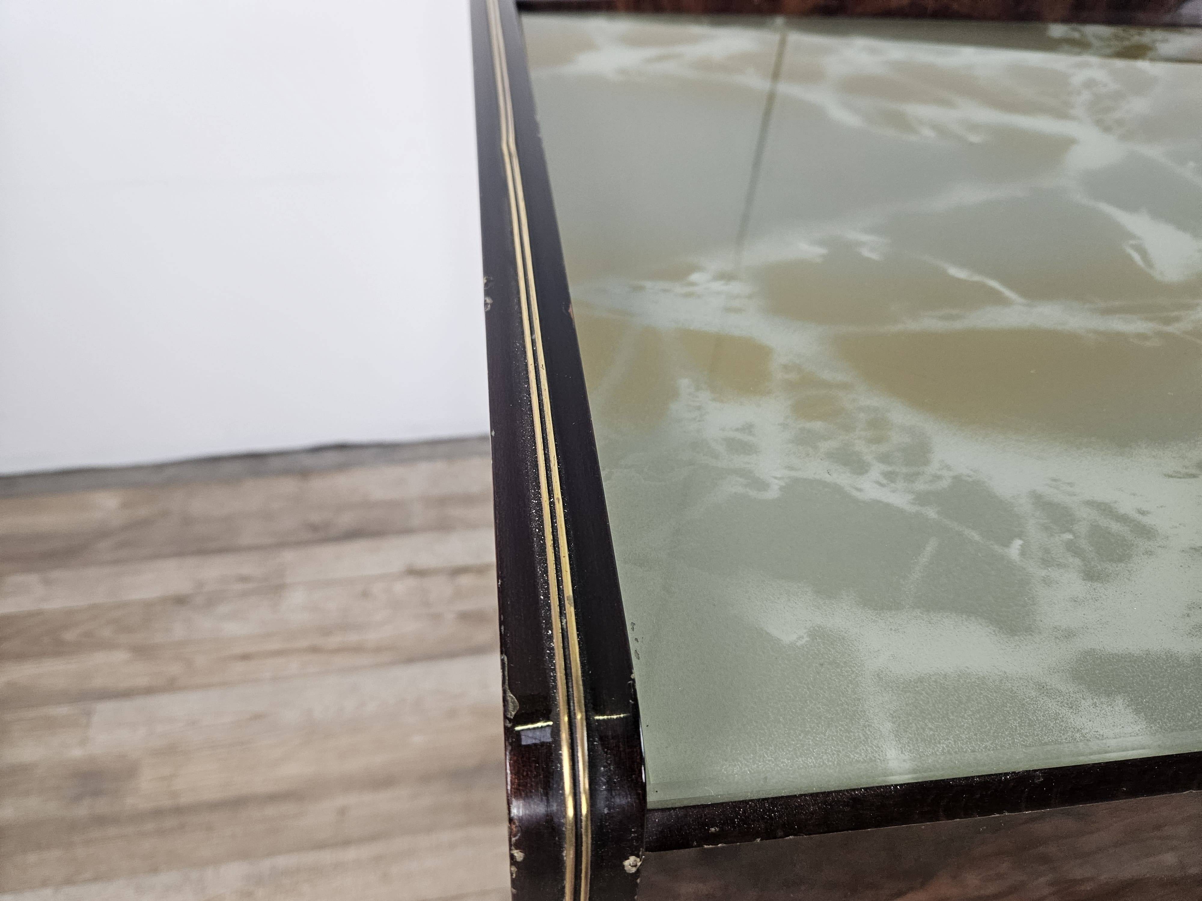 Mid Century 70's Chest of Drawers with Glass Top