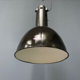 Large black enamel Bauhaus hanging lamp