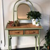 Rattan dressing table with mirror
