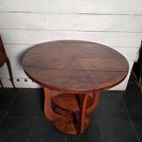 Art Deco walnut gueridon with double top from the 1930s.