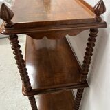 Napoleon III console table with three shelves in mahogany and veneer, 19th century