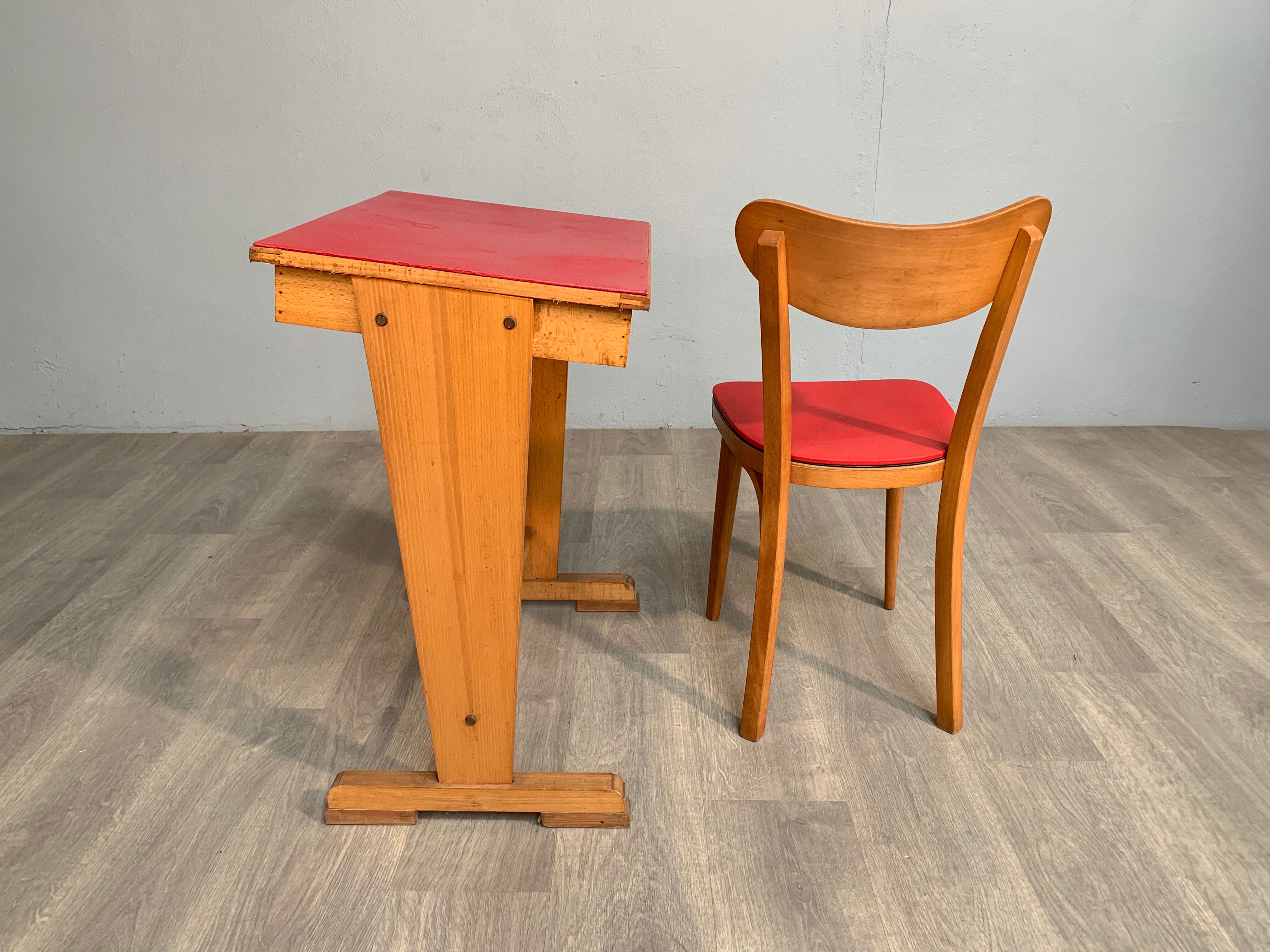 Former schoolboy office with its chair