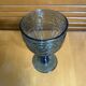 Set of 6 Blue Moulded Glass Goblets with Fruit Decor Vintage 1960s