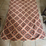 Orange and brown crochet throw