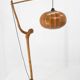 1960s Mid-Century Modern Sculptural Wooden and Veneer Floor Lamp
