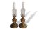 Portuguese rustic brass and frosted glass bedside lamps 1960s set of 2