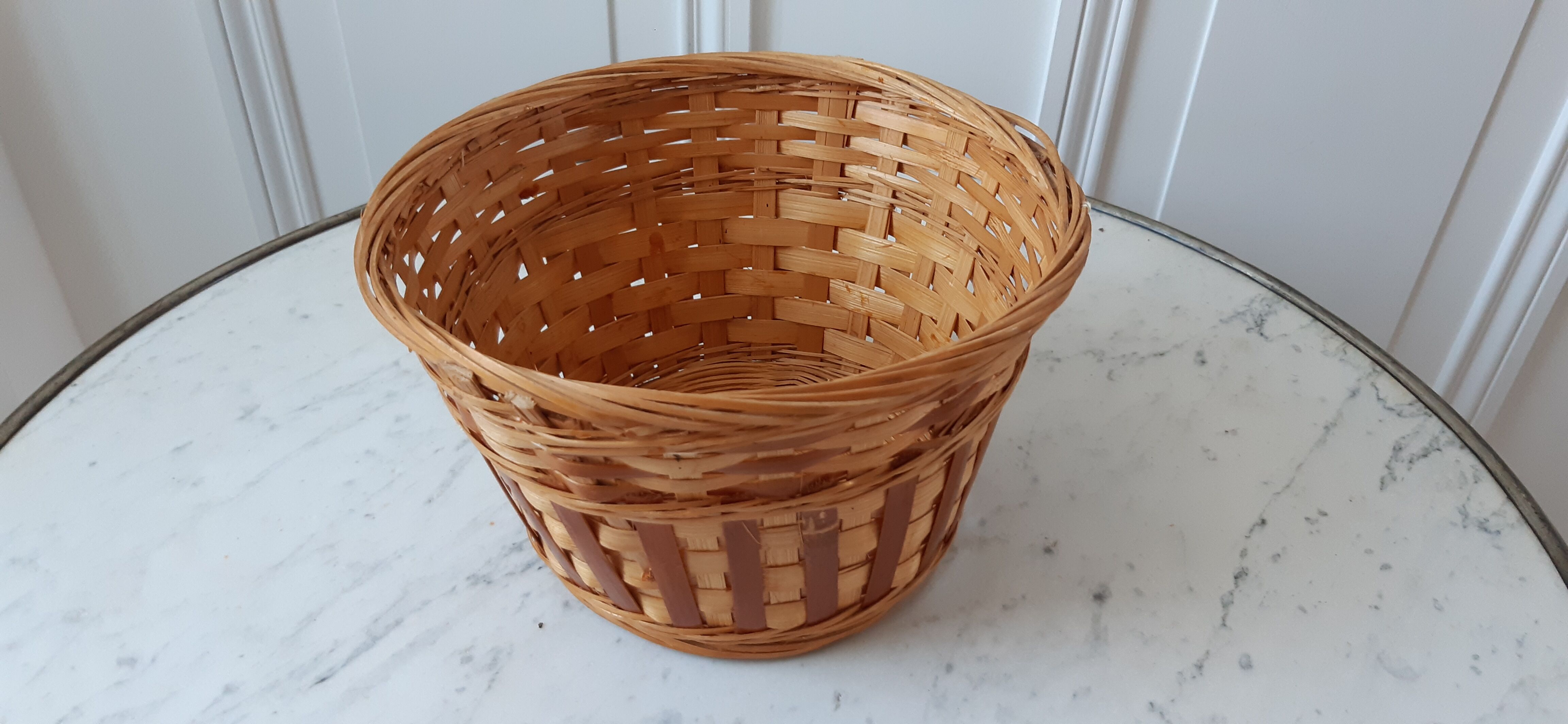 Panière / wicker pot rattan 70s