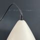 Pair of lacquered metal pendant lights with rose.